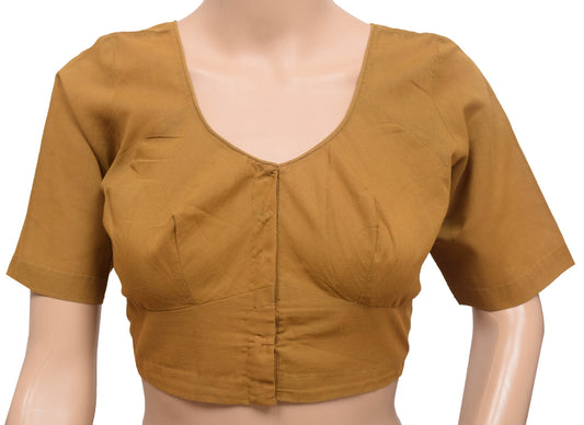 Sushila Vintage Readymade Stitched Sari Blouse Blend Cotton Plain Women Top 34
