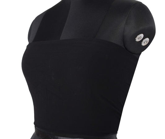 Sushila Vintage Blouse Piece Pure Georgette for Women Remnant Black Top Fabric