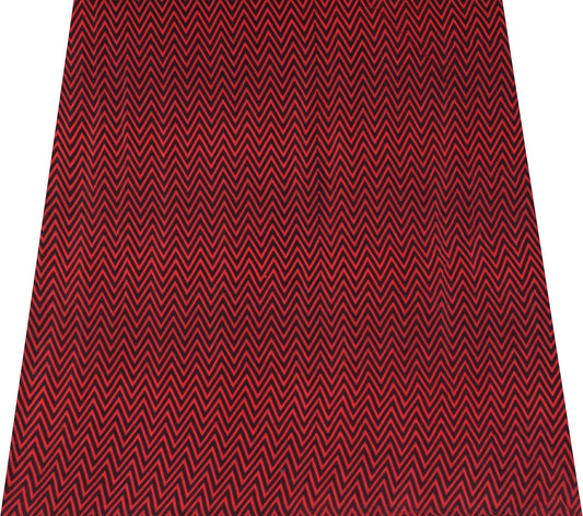 Sushila Vintage Pure Crepe Blouse Piece Material for Women Remnant Red Black