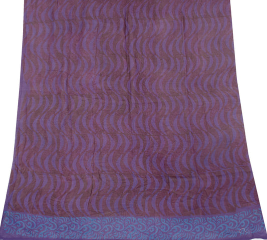 Sushila Vintage Pure Georgette Blouse Piece for Women Remnant Purple Top Fabric