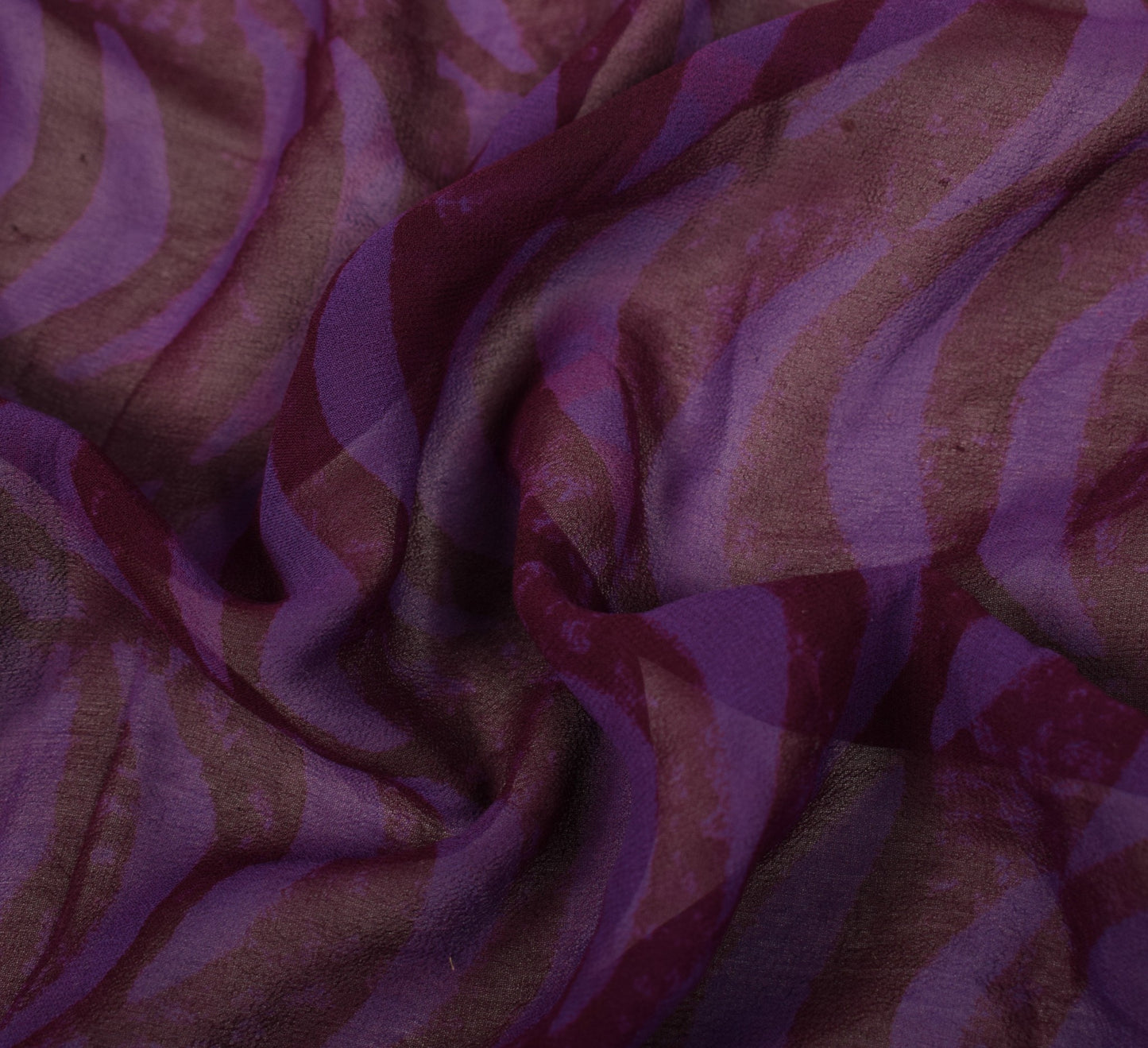 Sushila Vintage Pure Georgette Blouse Piece for Women Remnant Purple Top Fabric