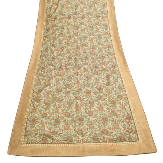 Sushila Vintage Green Dupatta Blend Cotton Woven & Printed Floral Long Stole