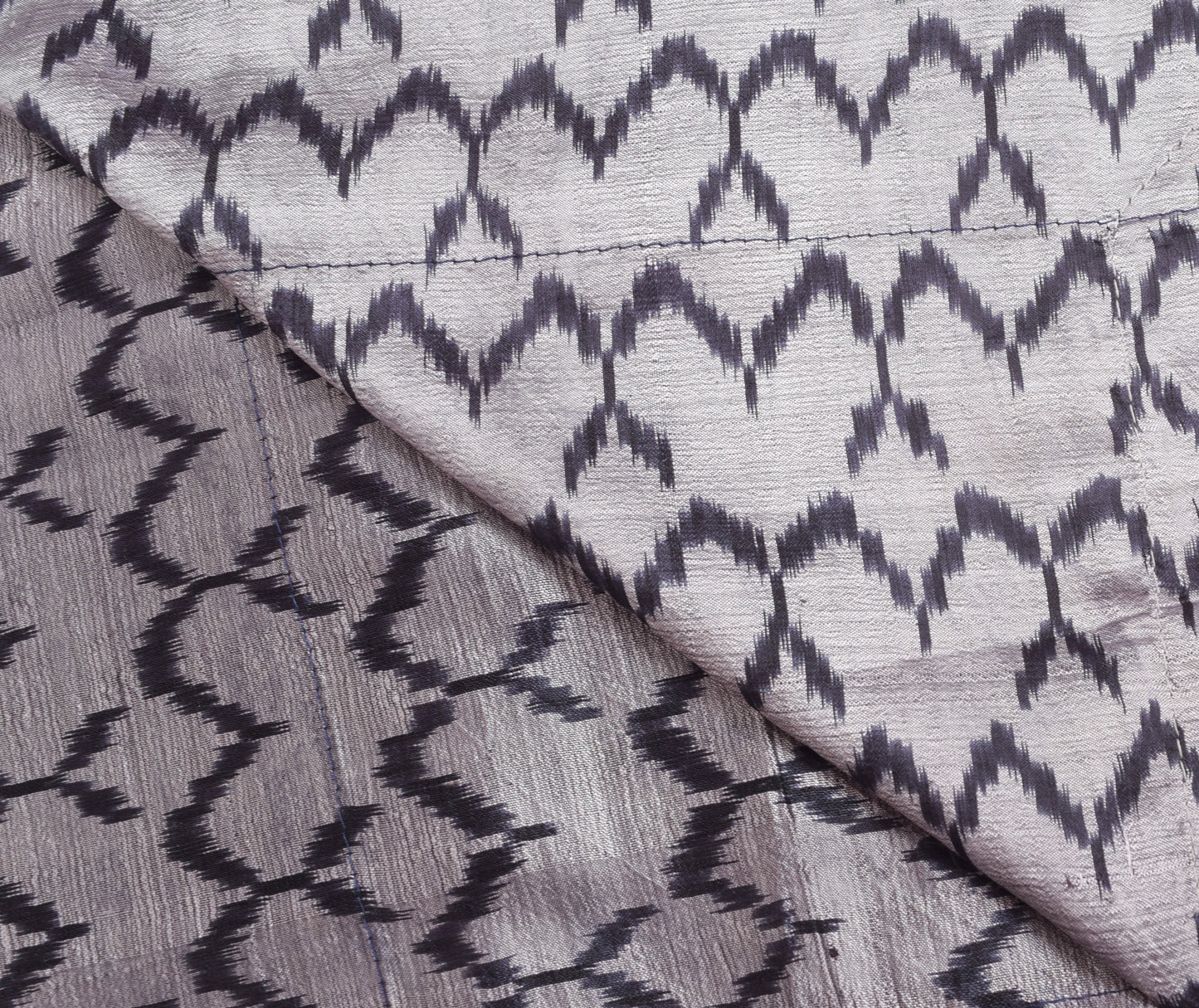 Sushila Vintage Gray Ikkat Patola Hand Wovne Dupatta 100% Pure Silk Long Stole