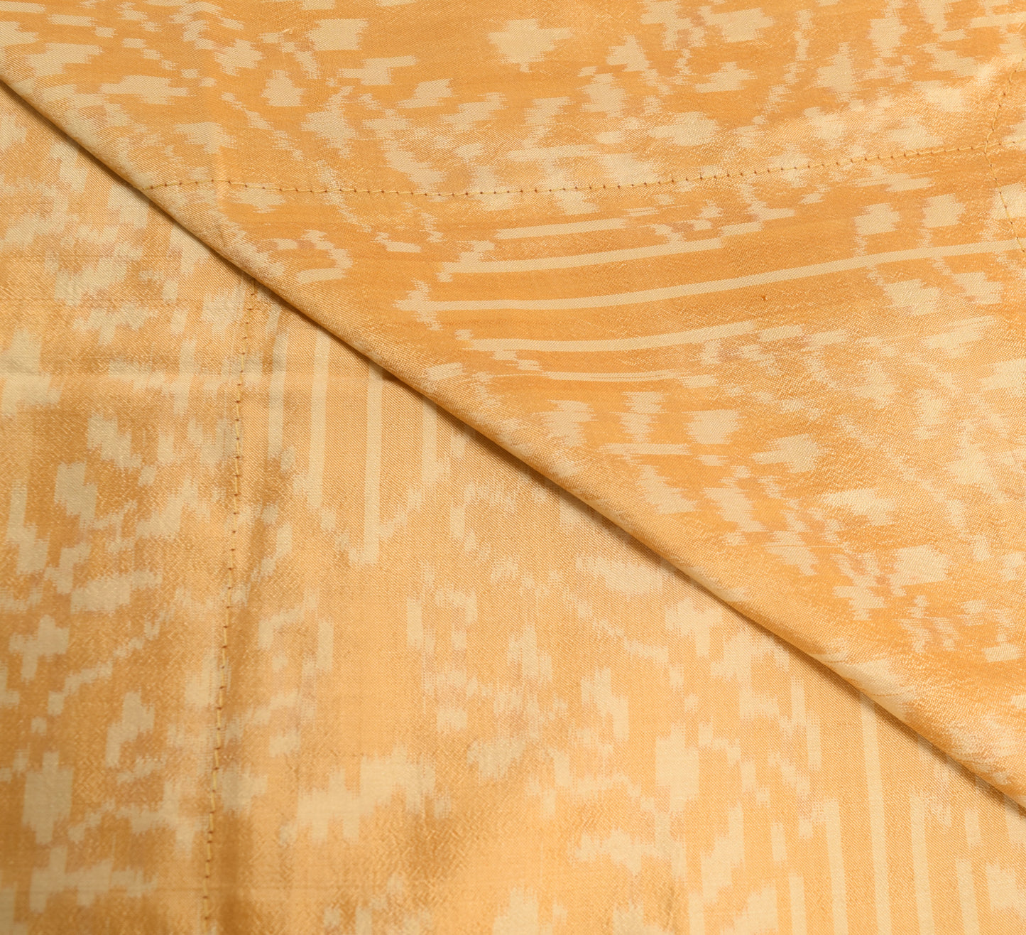 Sushila Vintage Peach Hand Woven Ikkat Patola Dupatta 100% Pure Silk Long Stole