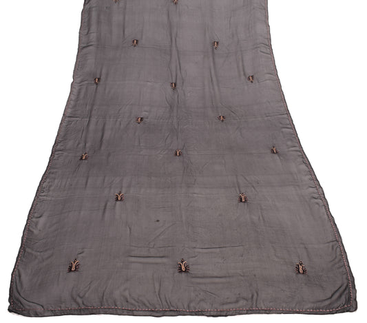 Sushila Vintage Black 100% Pure Georgette Silk Dupatta Embroidered Long Stole