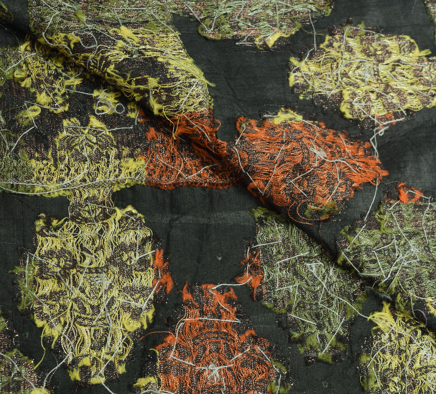 Sushila Vintage Grayish Black Dupatta 100%Pure Silk Woven Floral Long Stole Wrap