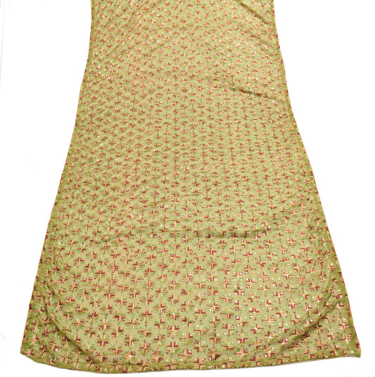 Sushila Vintage Phulkari Dupatta Multi-Color Thread Work Chiffon Long Stole