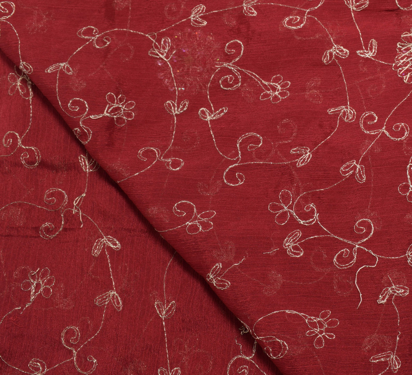 Sushila Vintage Maroon Zari Embroidered Dupatta Georgette Classy Long Stole Veil