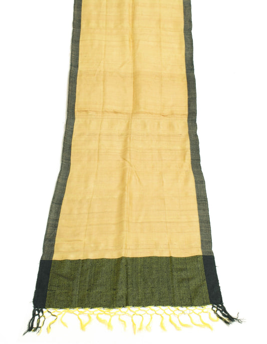 Sushila Vintage Yellow 100% Pure Woolen Dupatta Plain Indian Long Stole Shawl