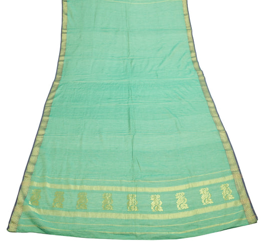 Sushila Vintage Green Woven Dupatta 100% Pure Tissue party Wear Long Stole Hijab