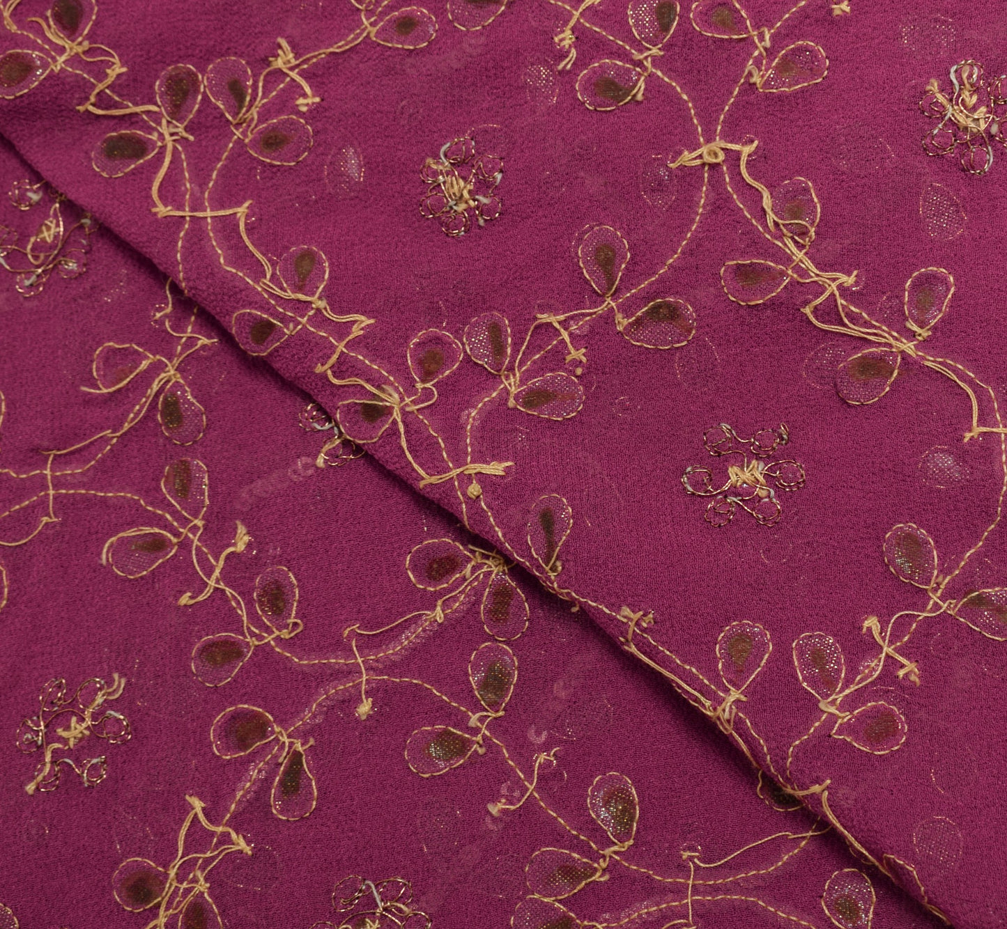 Sushila Vintage Elegant Heavy Georgette Dupatta Sequins Zaal Purple Long Stole