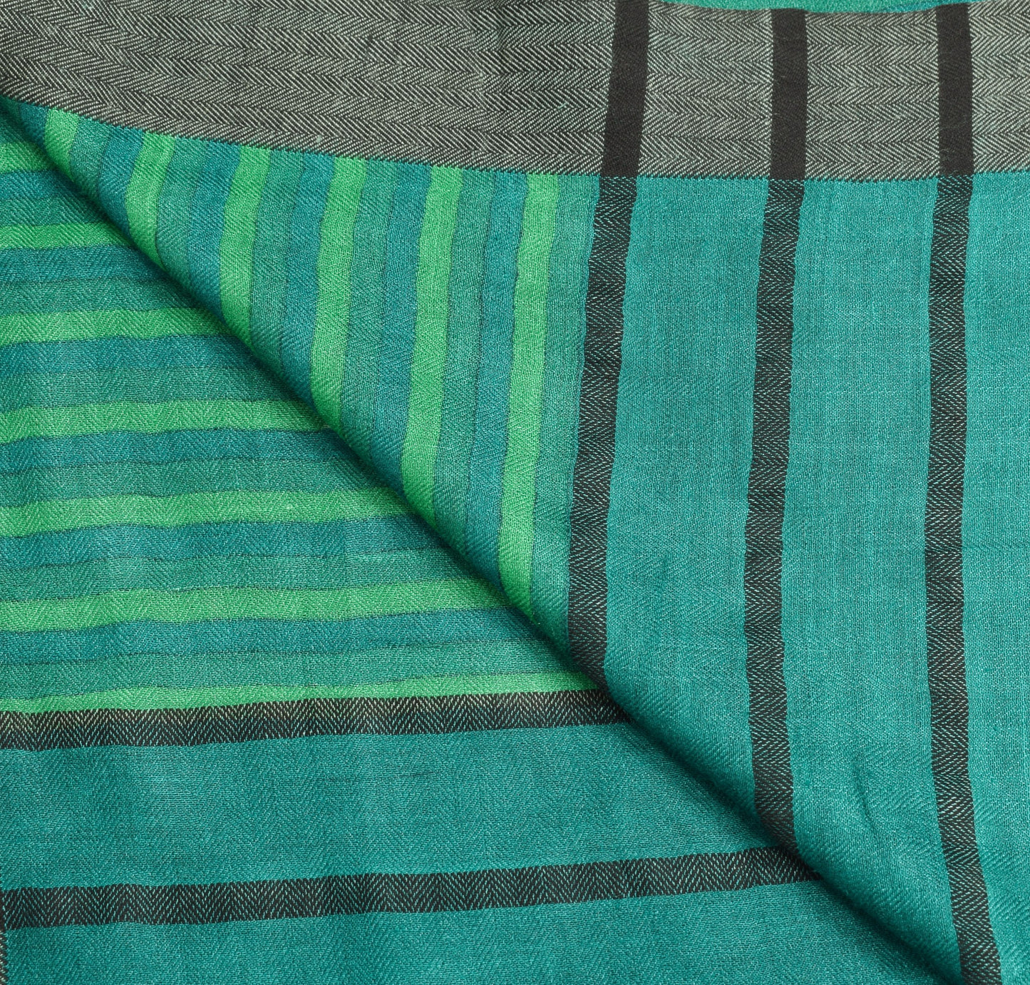 Sushila Vintage Pure Woolen Dupatta Floral Printed Shade of Green Long Stole