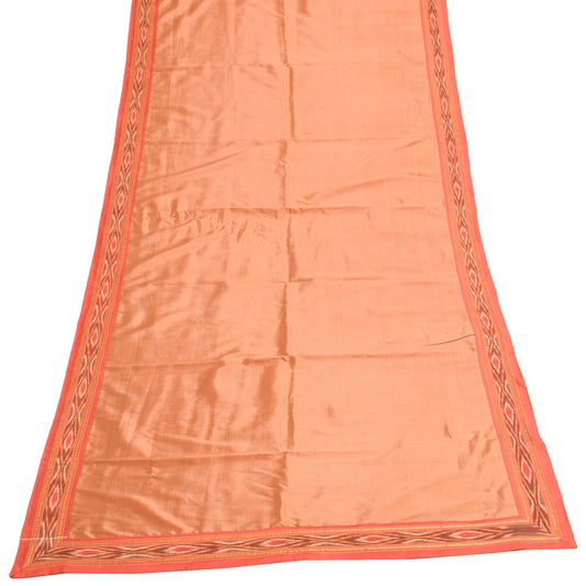 Sushila Vintage Rust Hand Woven 100% Pure Silk Checks Soft Long Stole Wrap Veil