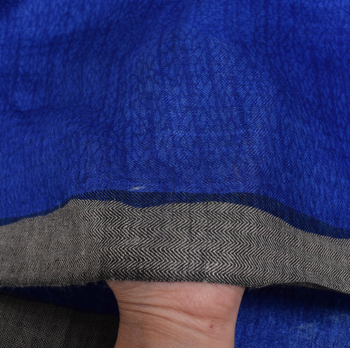 Sushila Vintage Blue Dupatta 100% Pure Woolen Printed Soft Indian Long Stole