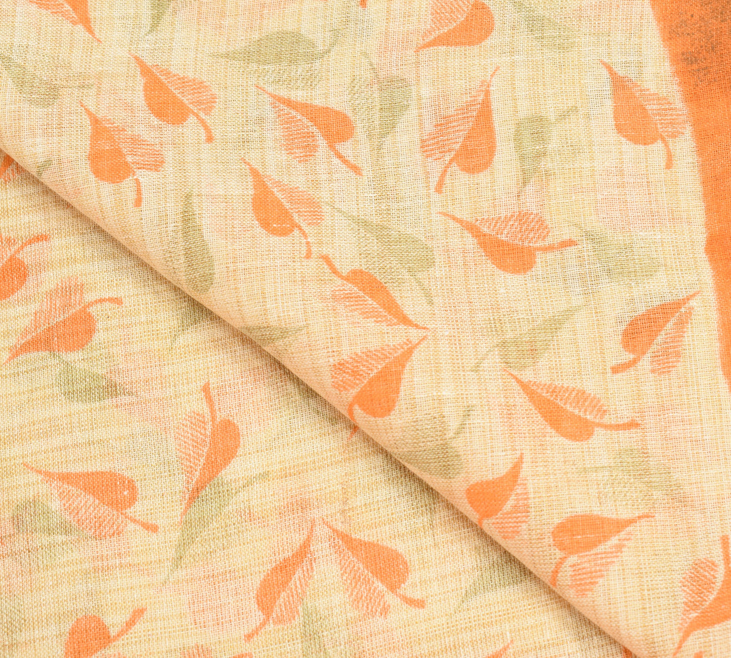 Sushila Vintage Cream Bhagalpuri Dupatta Pure Khadi Cotton Printed Long Stole