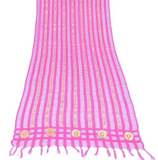 Sushila Vintage Dark Pink Dupatta Art Silk Woven & Gotta Patti Ethnic Long Stole