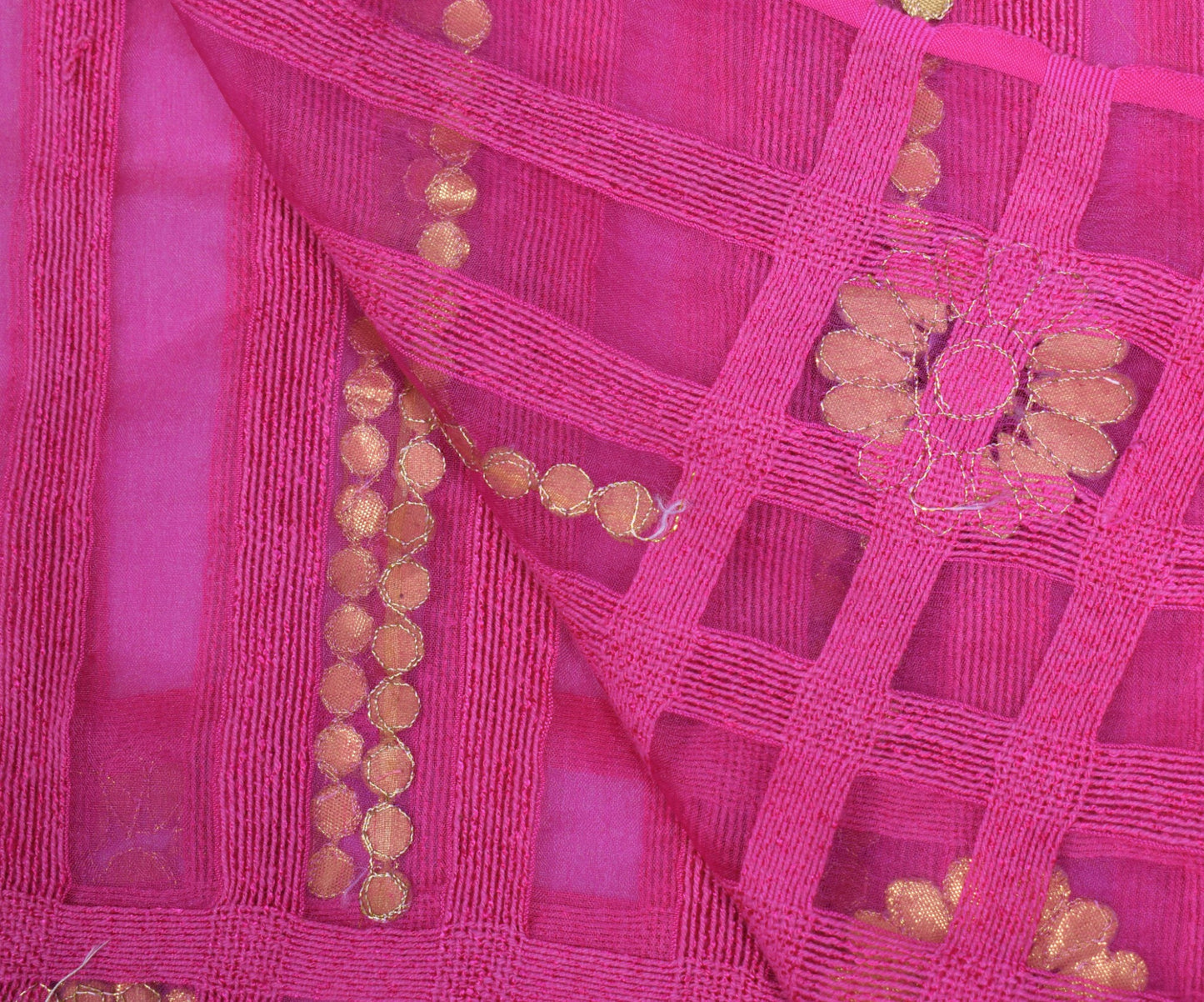 Sushila Vintage Dark Pink Dupatta Art Silk Woven & Gotta Patti Ethnic Long Stole