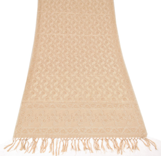 Sushila Vintage Resham Woven Dupatta Art Cotton Silk Cream Indian Long Stole