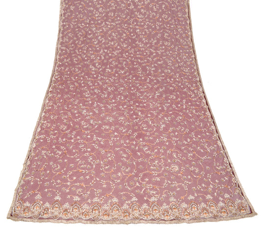 Sushila Vintage Maroon Heavy Net Dupatta Zardozi Sequins Embellish Long Stole