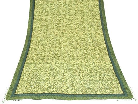 Sushila Vintage BEANDED Hand Printed Dupatta Pure Cotton Multi-Color Long Stole