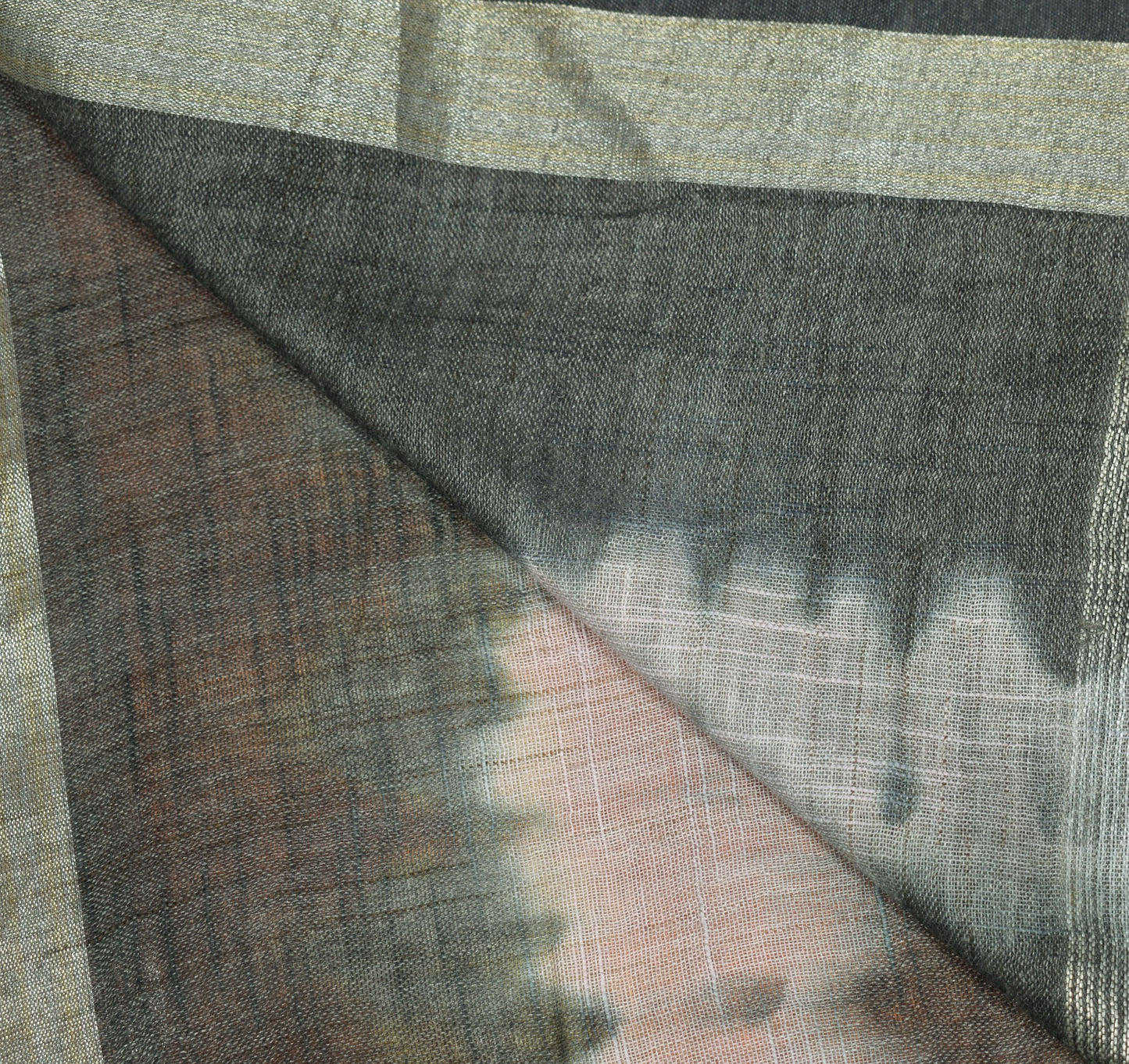 Sushila Vintage Tie-Dye Dupatta Pure Linen Stripes Printed & Woven Long Stole