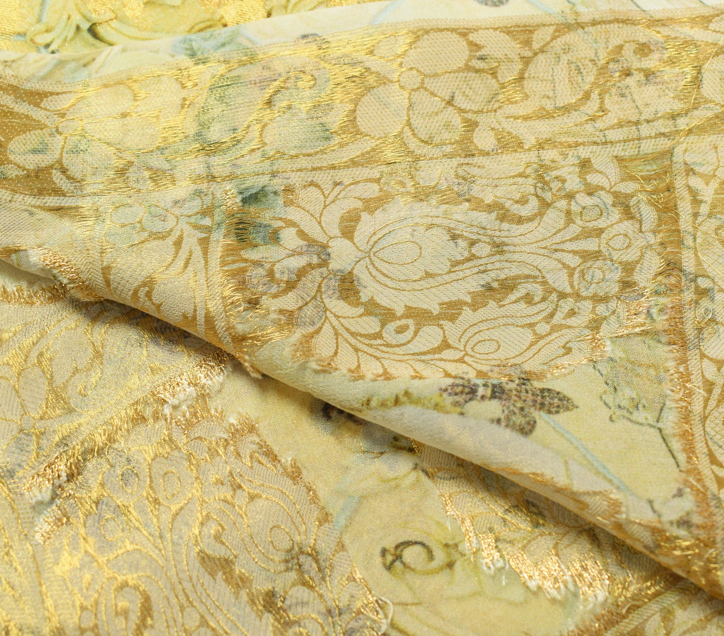 Sushila Vintage Yellow Dupatta Digital Printed Pure Georgette Silk Long Stole