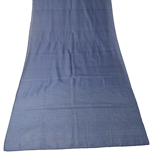 Sushila Vintage Grayish Blue Dupatta Pure Cotton Silk BRANDED Printed Long Stole