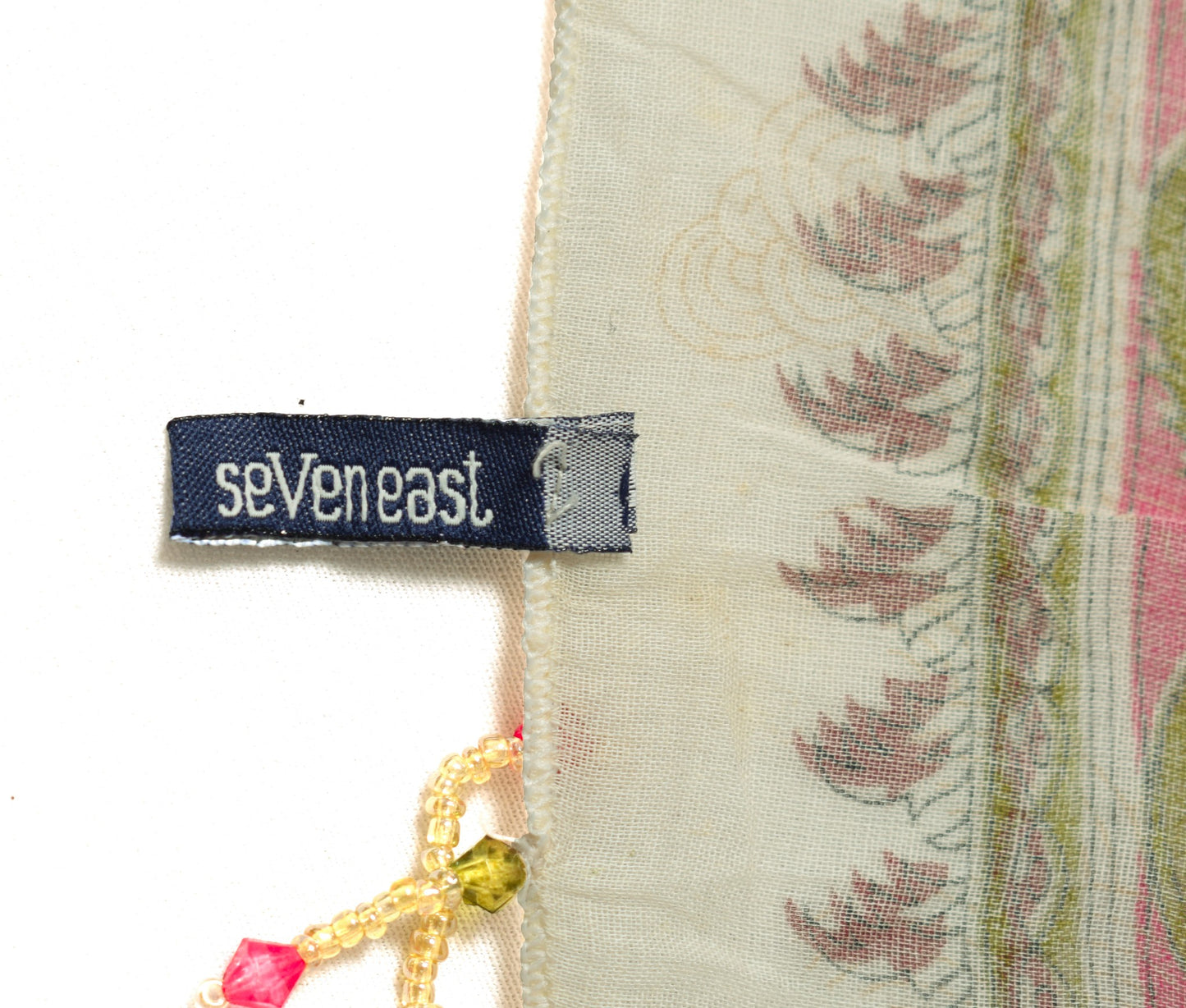 Sushila Vintage BRANDED White Dupatta Hand Block Printed Pure Cotton Long Stole