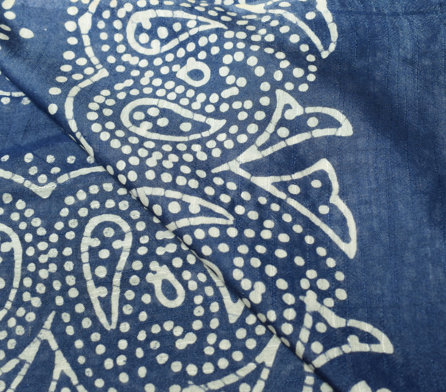 Sushila Vintage Batik Printed Dupatta Green Blue Art Cotton Silk Soft Long Stole
