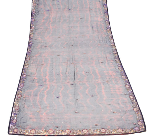 Sushila Vintage Pure Chiffon Dupatta Tie-Dye & Embroidered MultiColor Long Stole
