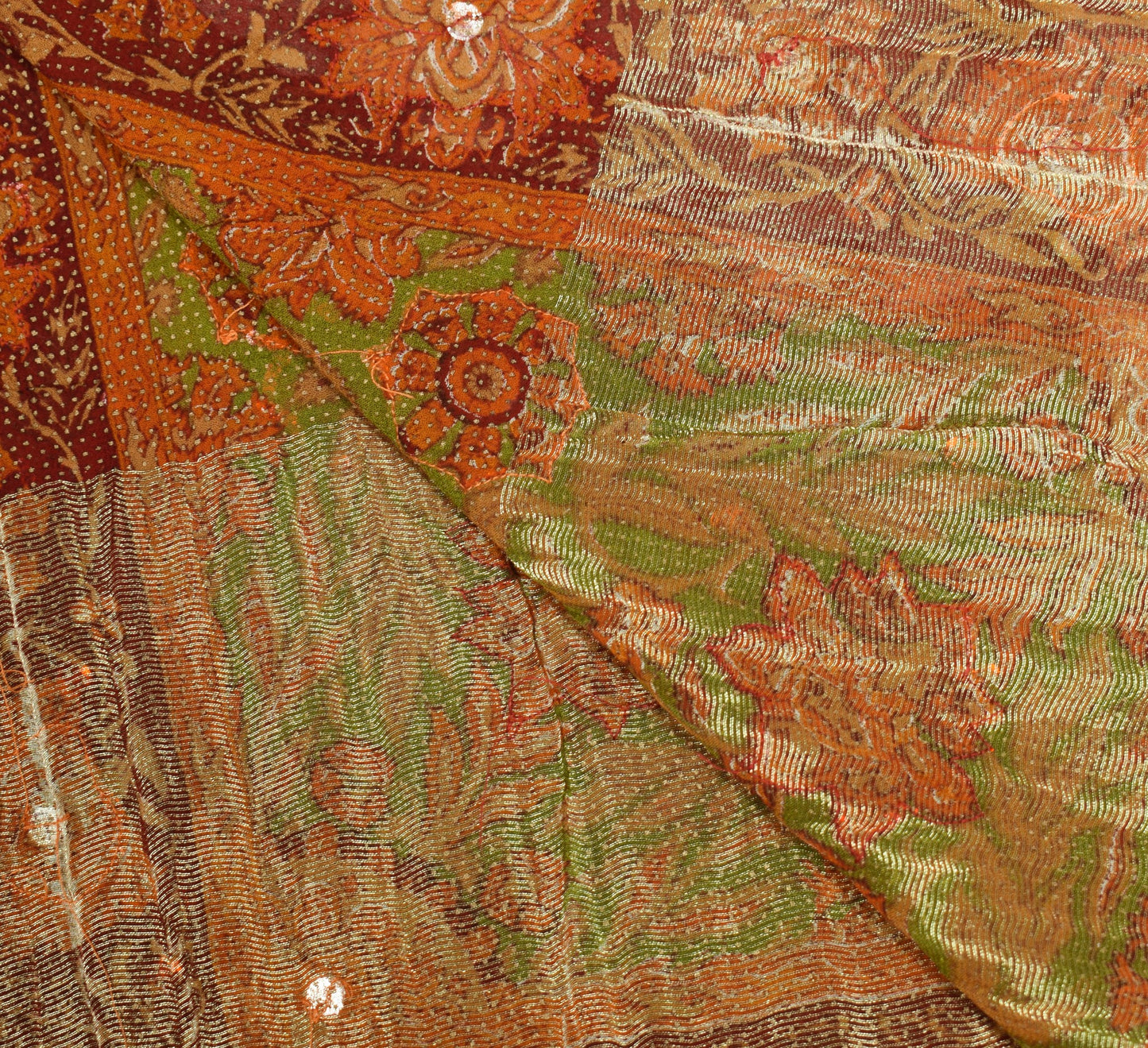 Sushila Vintage Cream Dupatta Pure Georgette Printed & Zari Brocade Long Stole