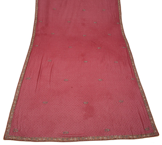 Sushila Vintage Maroon Wedding Dupatta Pure Georgette Hand Embellish Long Stole