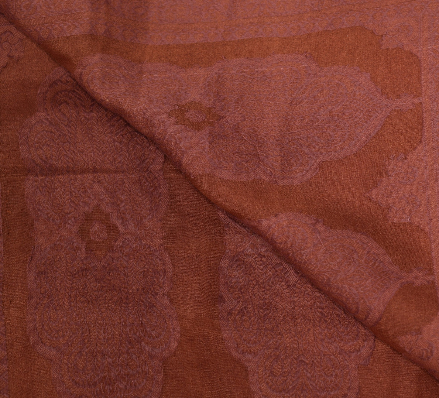 Sushila Vintage Peach Floral Dupatta 100% Pure Silk All Over Woven Long Stole