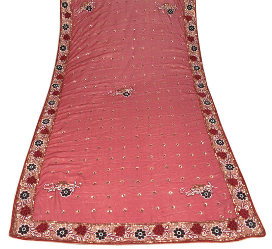 Sushila Vintage Maroon Heavy Dupatta Pure Georgette Sequins Embellish Long Stole