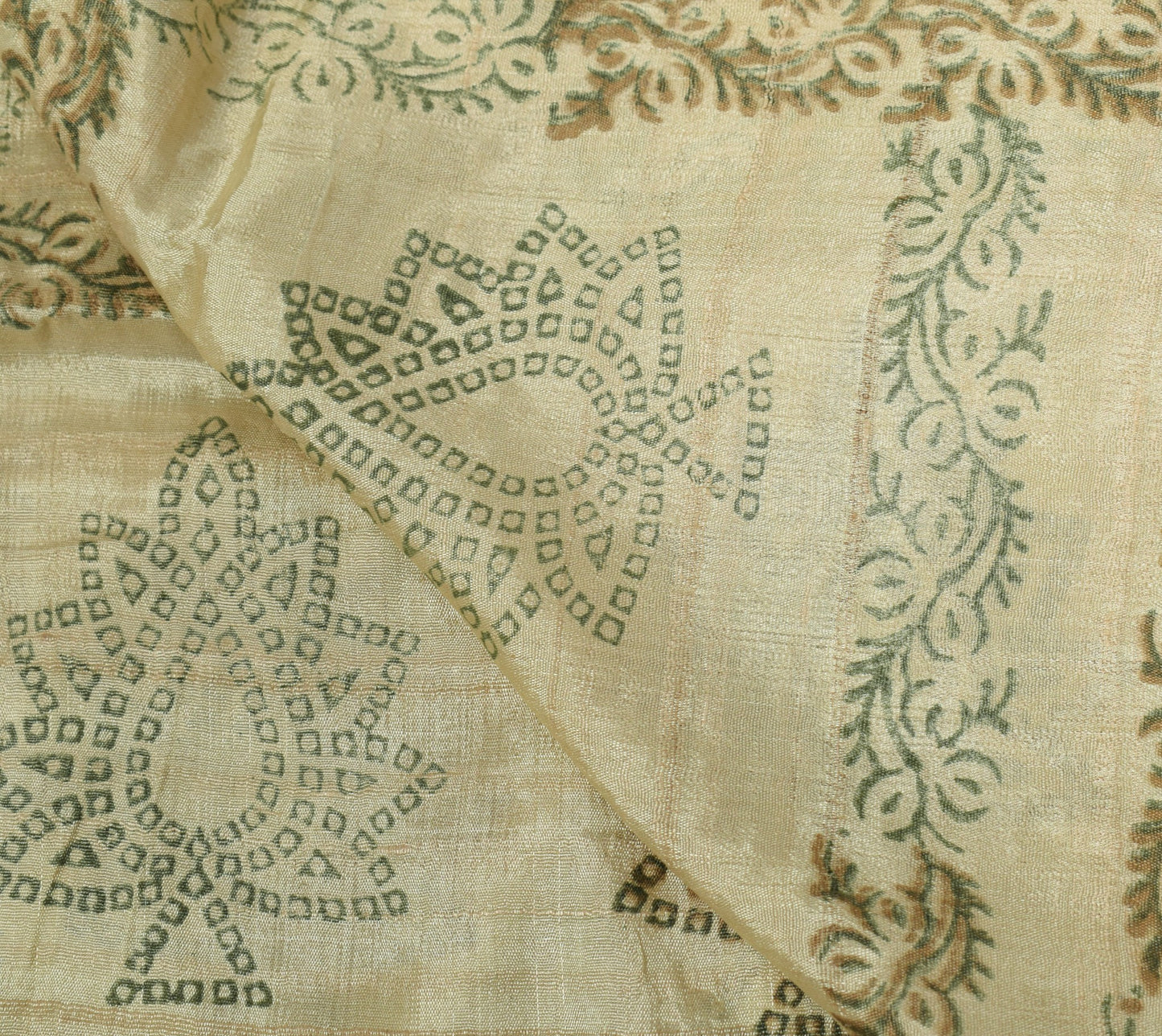 Sushila Vintage Cream Dupatta 100% Pure Rayon Hand Block Printed Long Stole Wrap