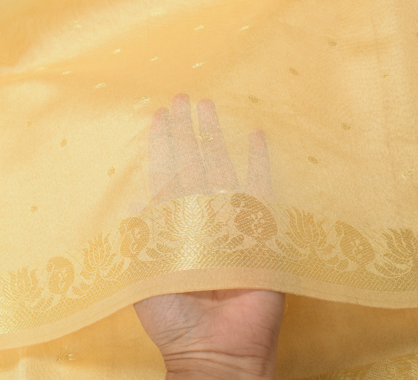 Sushila Vintage Beige Banarasi Dupatta Indian Art Silk Woven Zari Long Stole