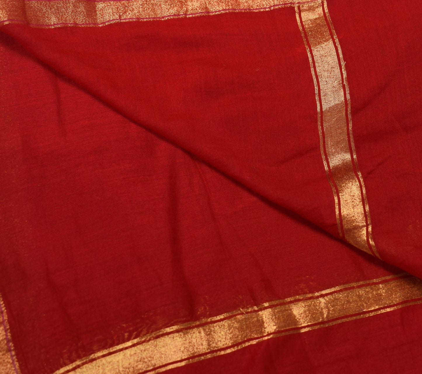 Sushila Vintage Red Checks Dupatta 100% Pure Cotton Silk Printed Long Stole Wrap