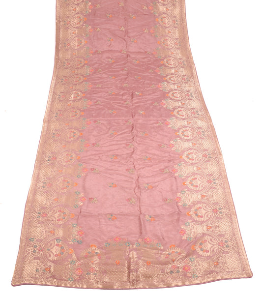 Sushila Vintage Banarasi Zari Brocade Dupatta 100% Pure Cotton Silk Long Stole