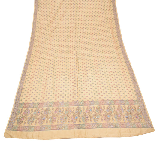 Sushila Vintage Pure Tussar Silk Dupatta Woven Sequins Work Brown Long Stole