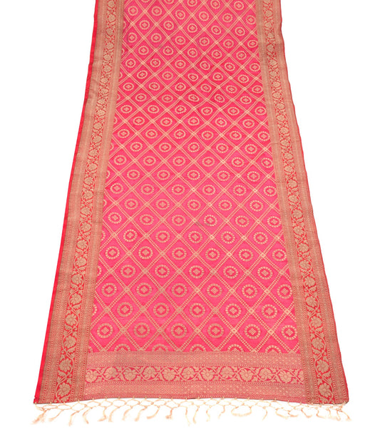 Sushila Vintage Magenta Banarasi Dupatta Art Silk Zari Brocade Ethnic Long Stole