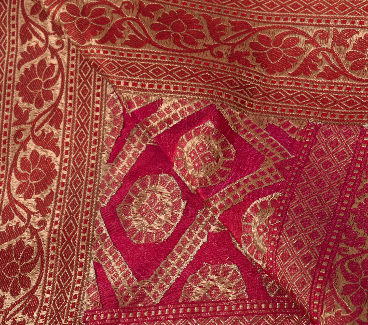 Sushila Vintage Magenta Banarasi Dupatta Art Silk Zari Brocade Ethnic Long Stole