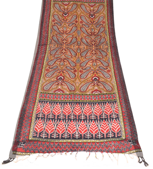 Sushila Vintage Paisley Printed Dupatta Pure Woolen Multi-Color Soft Long Stole