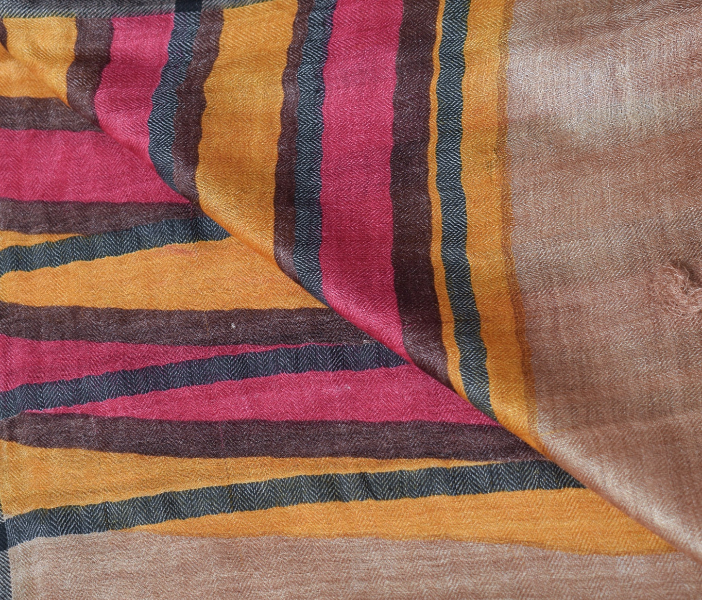 Sushila Vintage Dark Magenta Dupatta Geometrical Printed Pure Woolen Long Stole