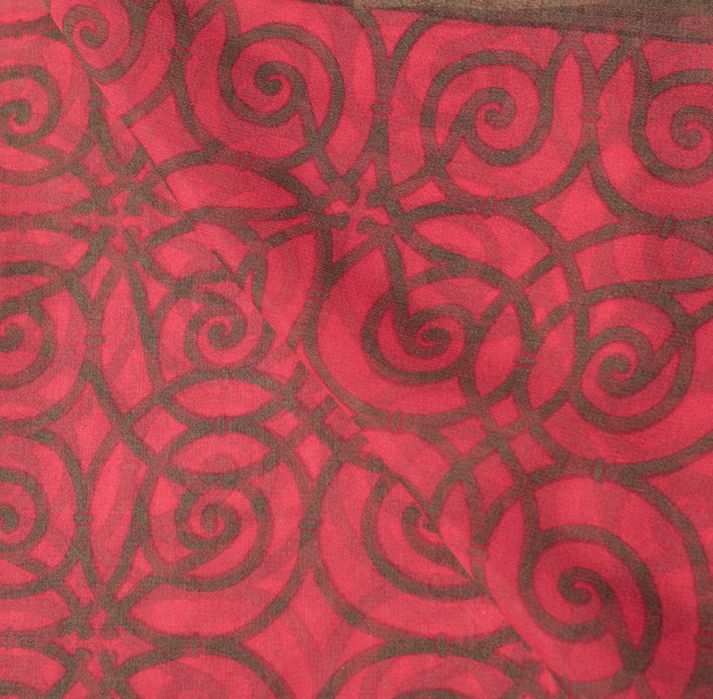 Sushila Vintage Brown Floral Dupatta Pure Georgette Printed Indian Long Stole