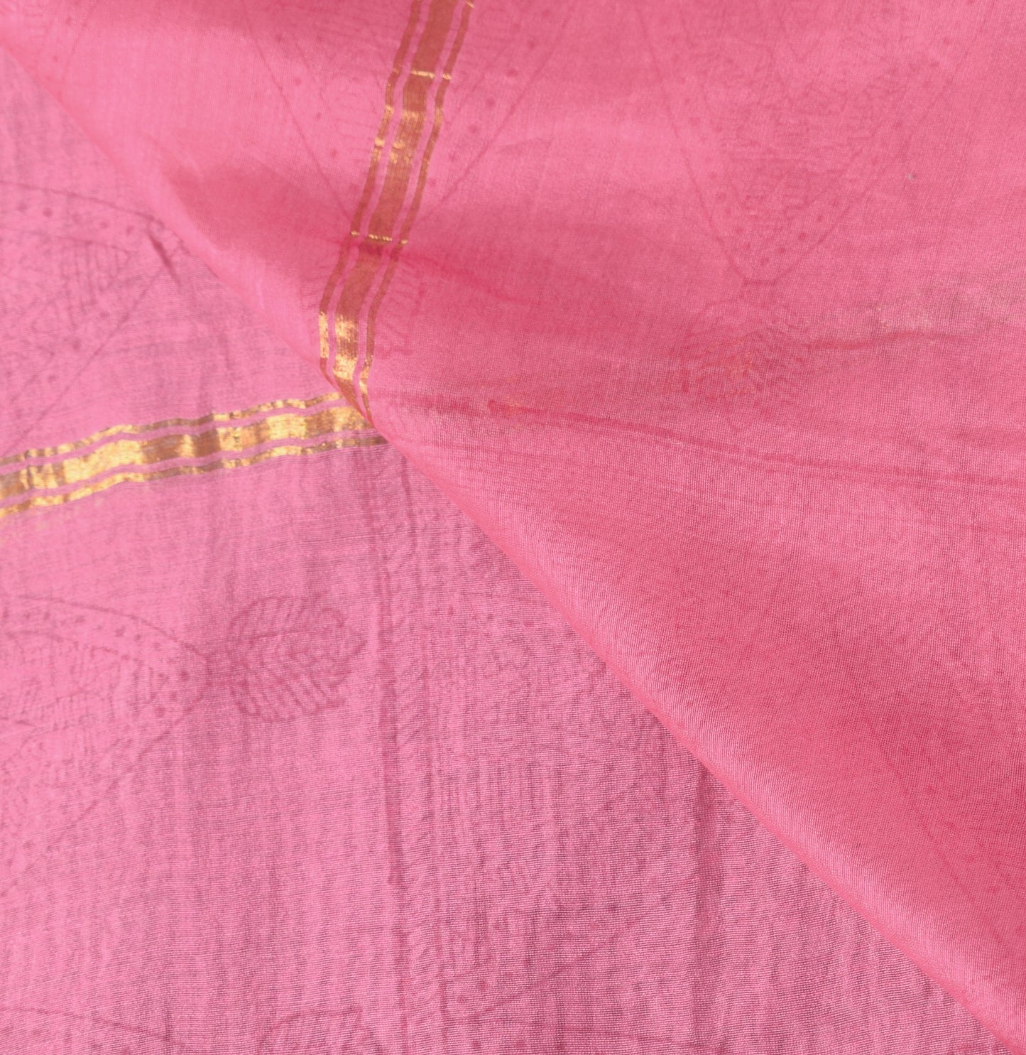 Sushila Vintage Gray Pink Dupatta Pure Cotton Silk Hand Block Printed Long Stole