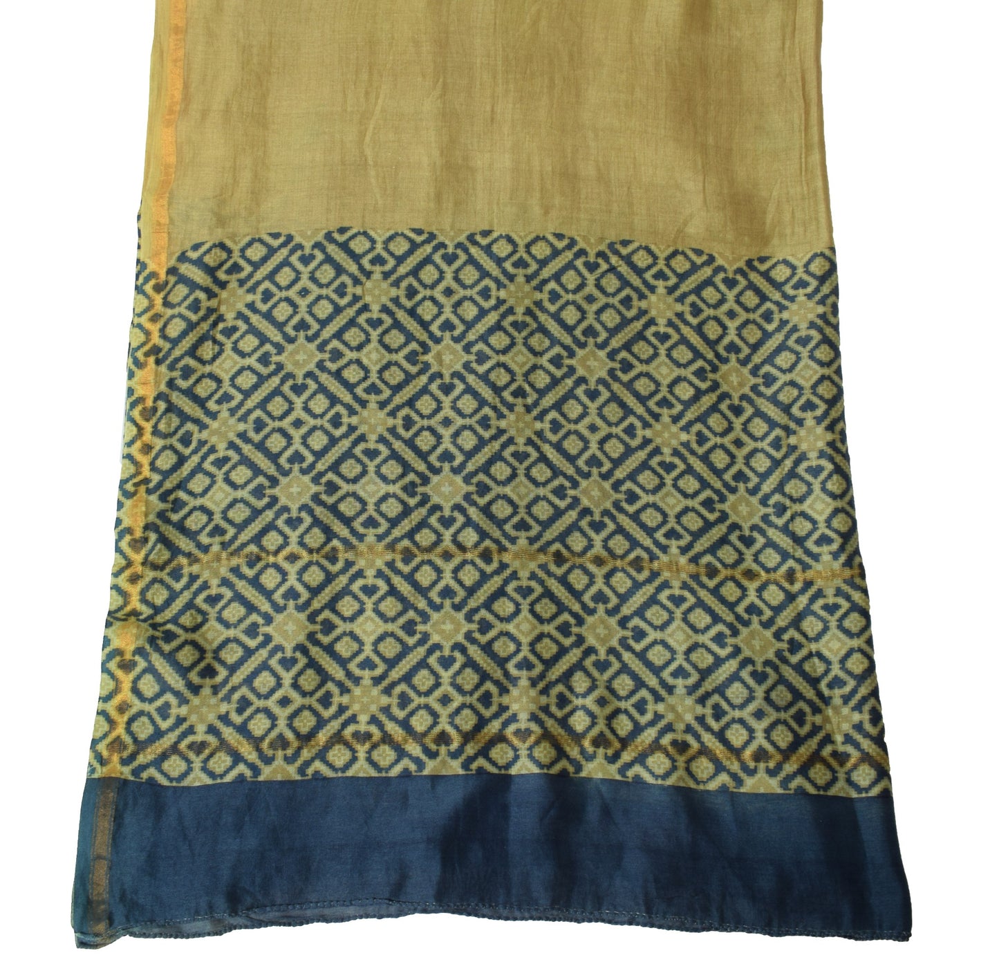 Sushila Vintage Geometrical Printed Dupatta Pure Cotton Green Casual Long Stole