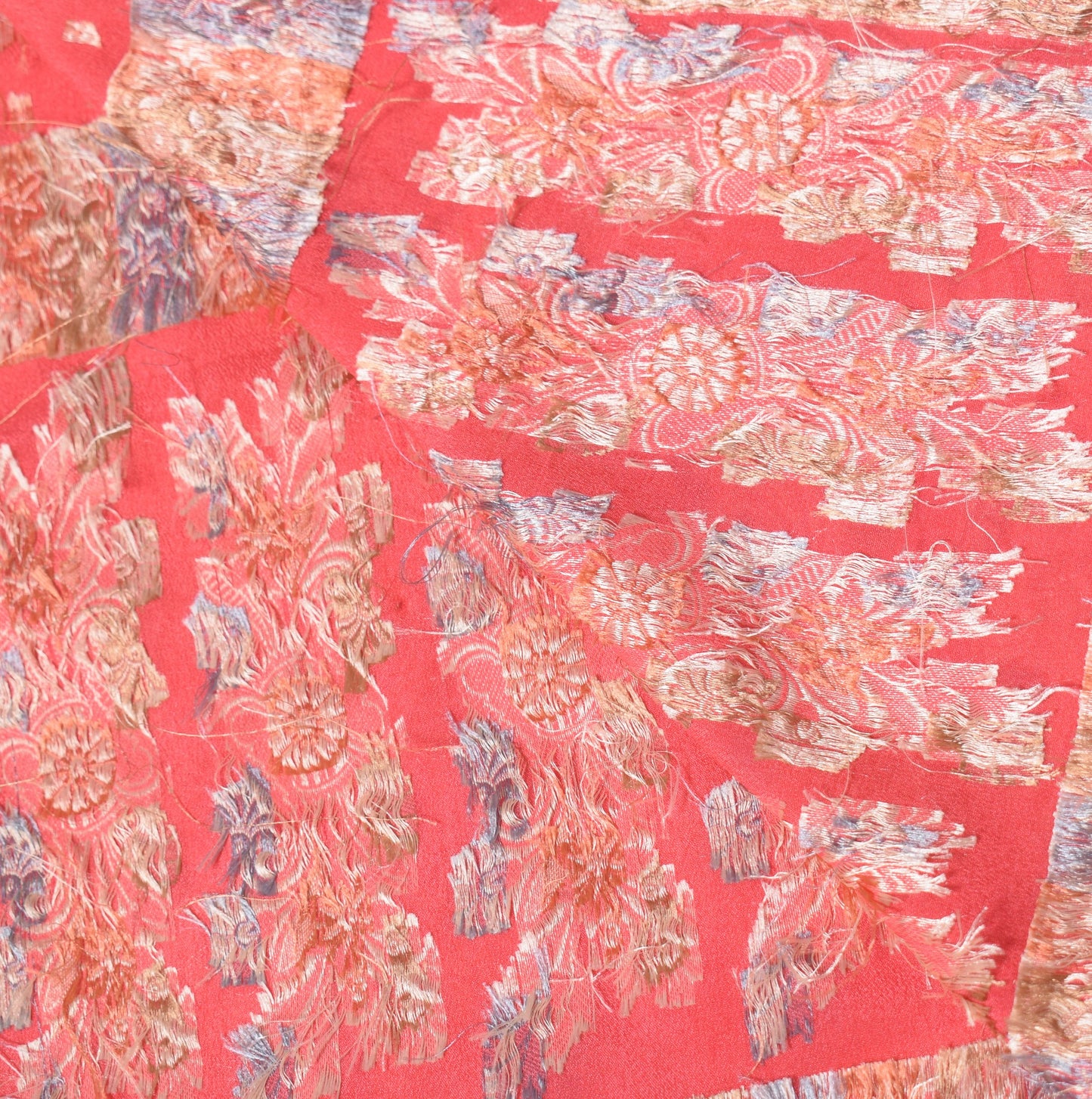 Sushila Vintage Floral Pink Dupatta All Over Woven Pure Chiffon Silk Long Stole