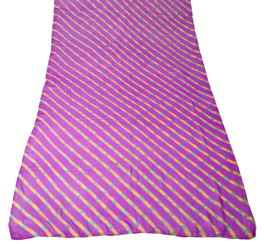 Sushila Vintage Purple Dupatta Pure Georgette Lehariya Digital Print Long Stole