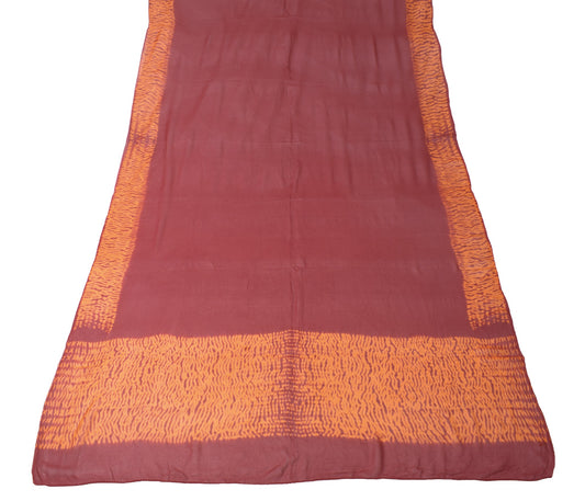 Sushila Vintage Shibori Pure Georgette Dupatta Hand-Dyed Batik Maroon Long Stole