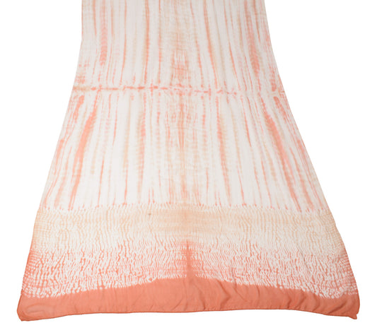 Sushila Vintage Shibori Pure Georgette Dupatta Hand-Dyed Batik White Long Stole